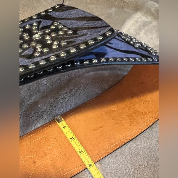 3D Belt Co wide leather and cowhide belt. Belt adjusts 36” to 40” x 4” wide. - Picture 7 of 7